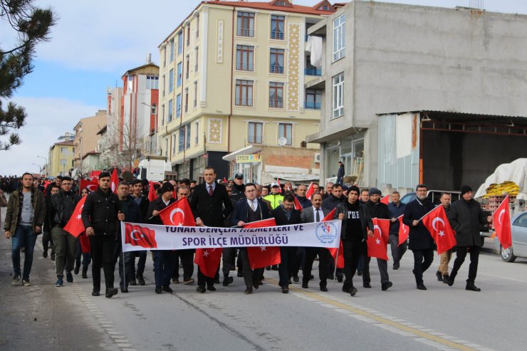 Yunak'ta Sarıkamış Harekatı'nın 104. yılı anısına yürüyüş düzenlendi