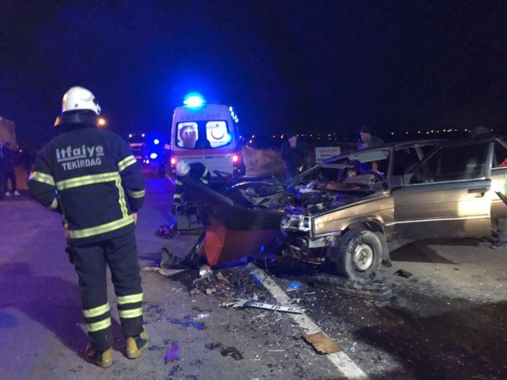 Tekirdağ’da tır ile otomobil çarpıştı: 6 yaralı