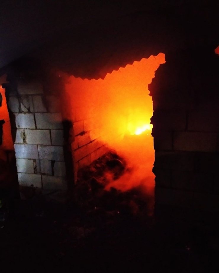 Muradiye’de odunluk ve tandır evi yangını