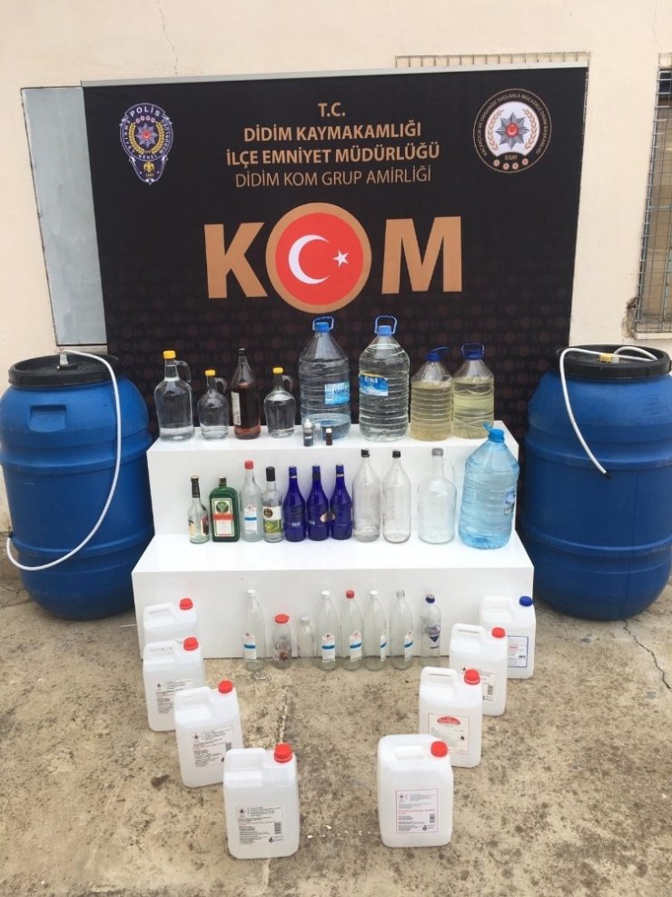 Aydın’da 1525 litre kaçak içki ele geçirildi