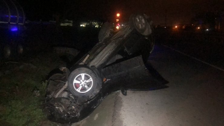 Yılbaşı gecesi alkollü sürücünün kullandığı otomobil takla attı: 1 ölü, 2 yaralı