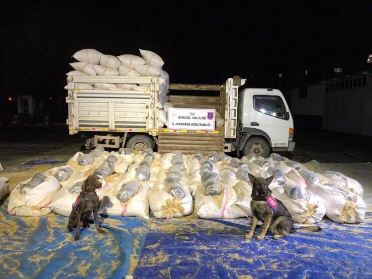 Bingöl’de İl Jandarma Komutanlığı 3 operasyonda 664 kilo uyuşturucu ele geçirildi