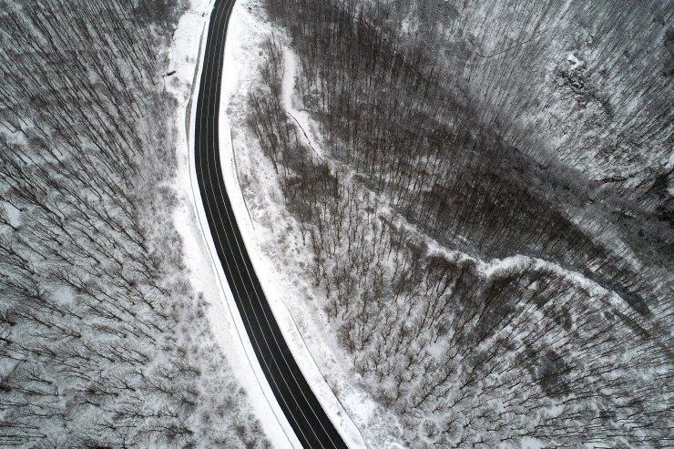 Kırklareli'nin yüksek kesimlerinde kar yağışı etkili oluyor