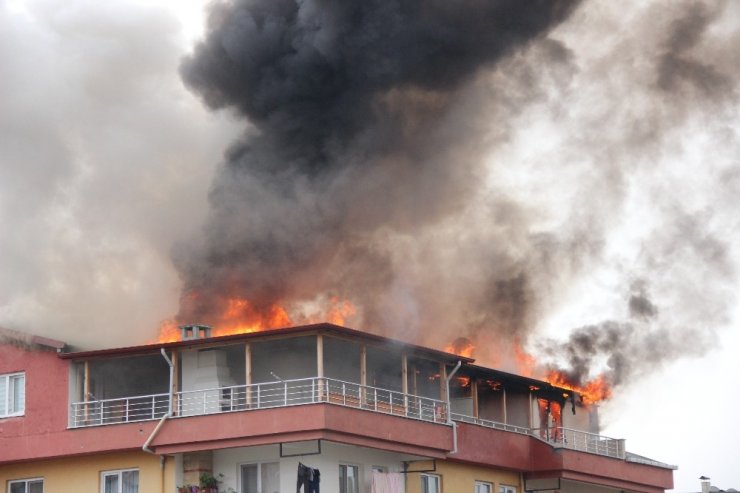 Kocaeli’de 5 katlı bina alevlere teslim oldu