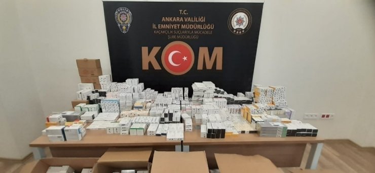 Başkent’te terör örgütlerine gönderilecek 72 bin ilaç ele geçirildi