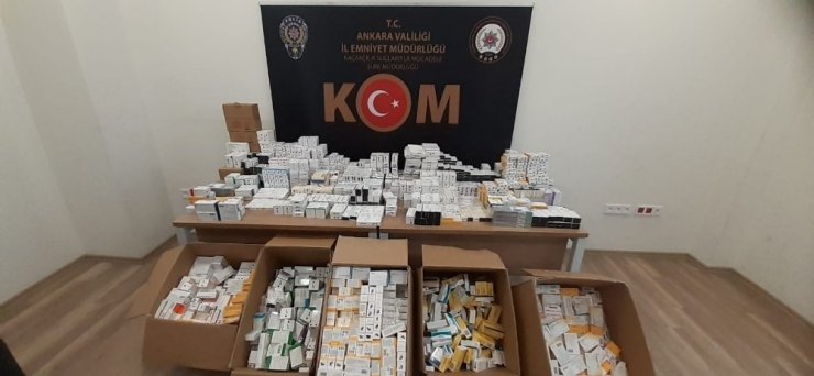 Başkent’te terör örgütlerine gönderilecek 72 bin ilaç ele geçirildi