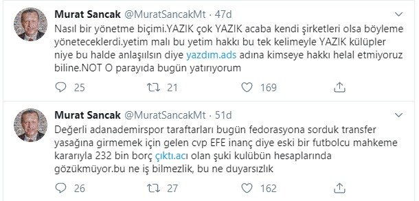 Adana Demirspor’a 232 bin liralık borç şoku
