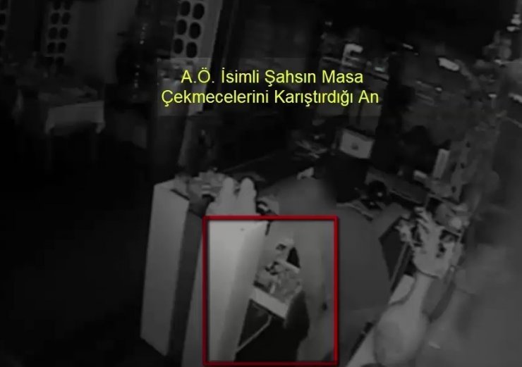 Hırsızlık şüphelisi önce kameraya sonra polise yakalandı