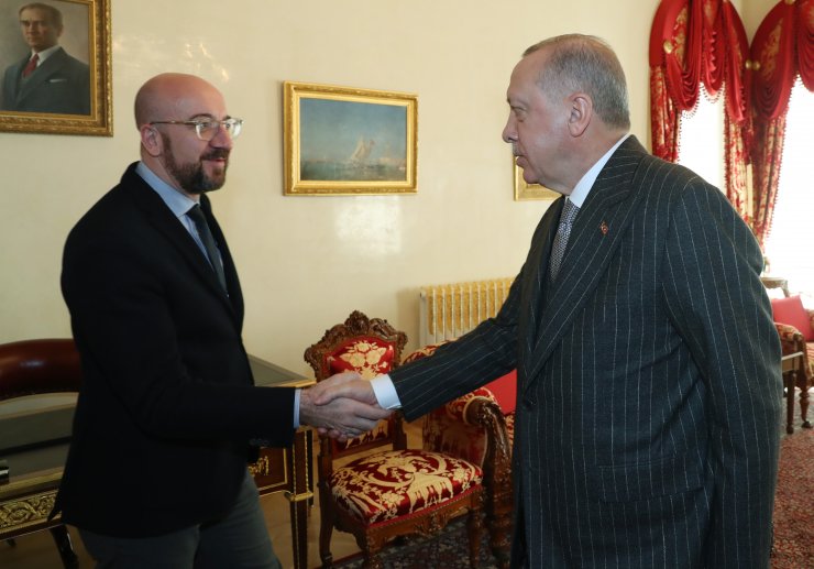 Cumhurbaşkanı Erdoğan'ın, AB Konseyi Başkanı Michel'i kabulü sona erdi