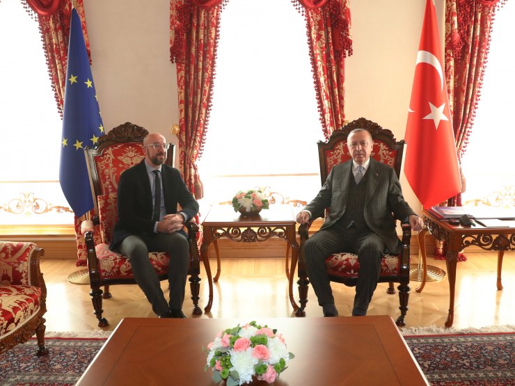 Cumhurbaşkanı Erdoğan'ın, AB Konseyi Başkanı Michel'i kabulü sona erdi