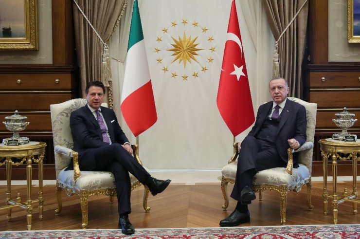 Cumhurbaşkanı Erdoğan, İtalya Başbakanını kabul etti