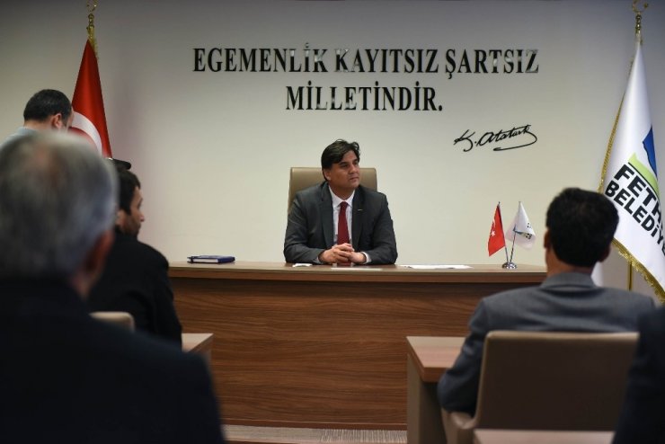 Muhtarlar Alim Karaca’ya taziye ziyaretinde bulundu
