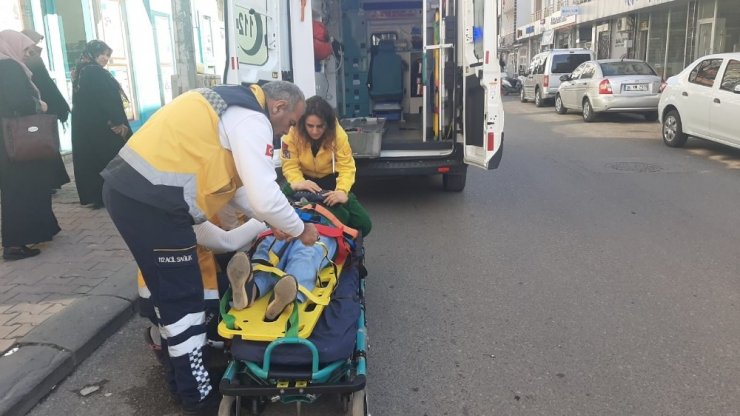 Tezgahtan düşen kadın yaralandı