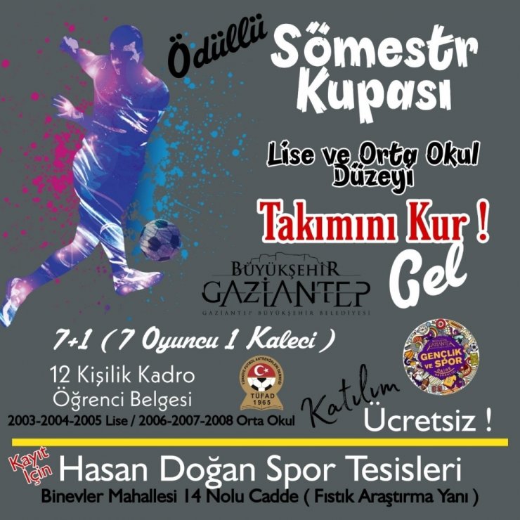 Öğrenciler için ara tatilde futbol turnuvası düzenlenecek