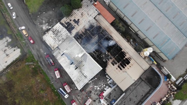 Samsun’daki fabrika yangını