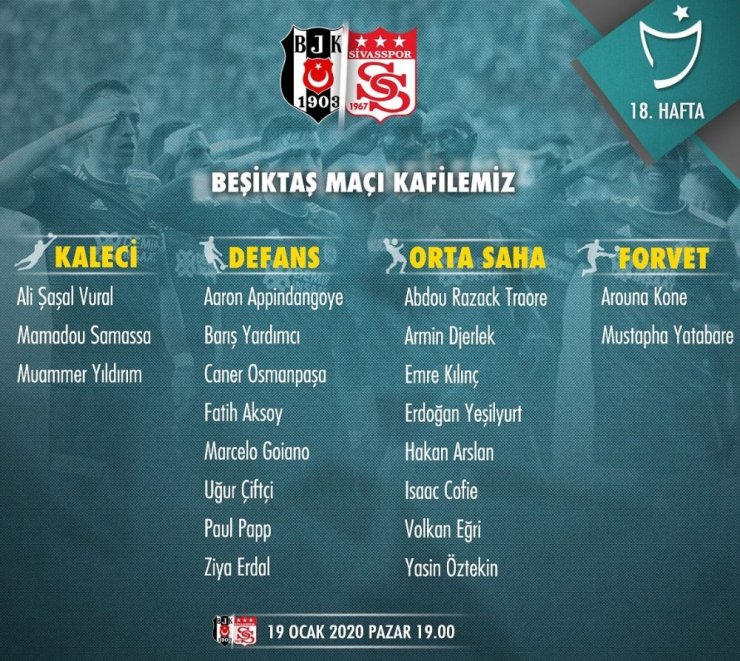 Sivasspor iki eksikle İstanbul’a gidiyor