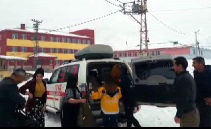Kar yolları kapattı, doğum sancısı çeken kadın kurtarıldı