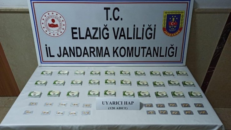 Elazığ’da bin 308 adet uyarıcı hap ele geçirildi