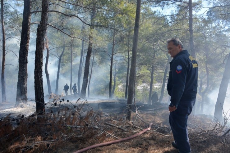 Seydikemer’de kış ortasında orman yangını