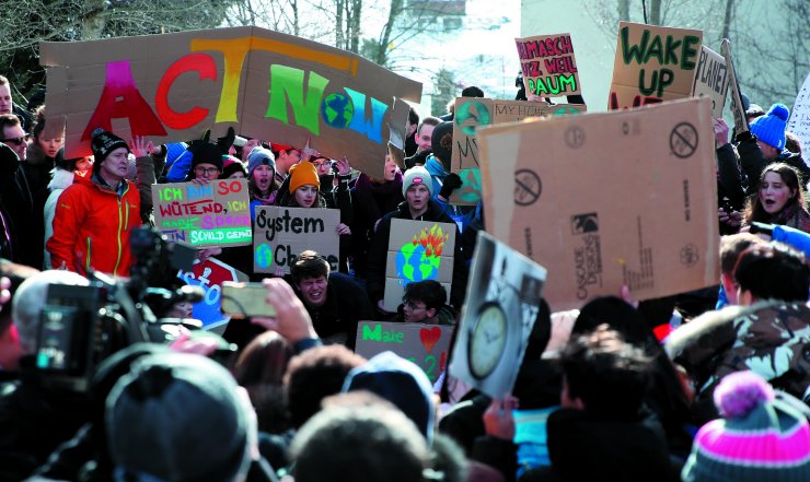 Davos'ta çevre protestosu