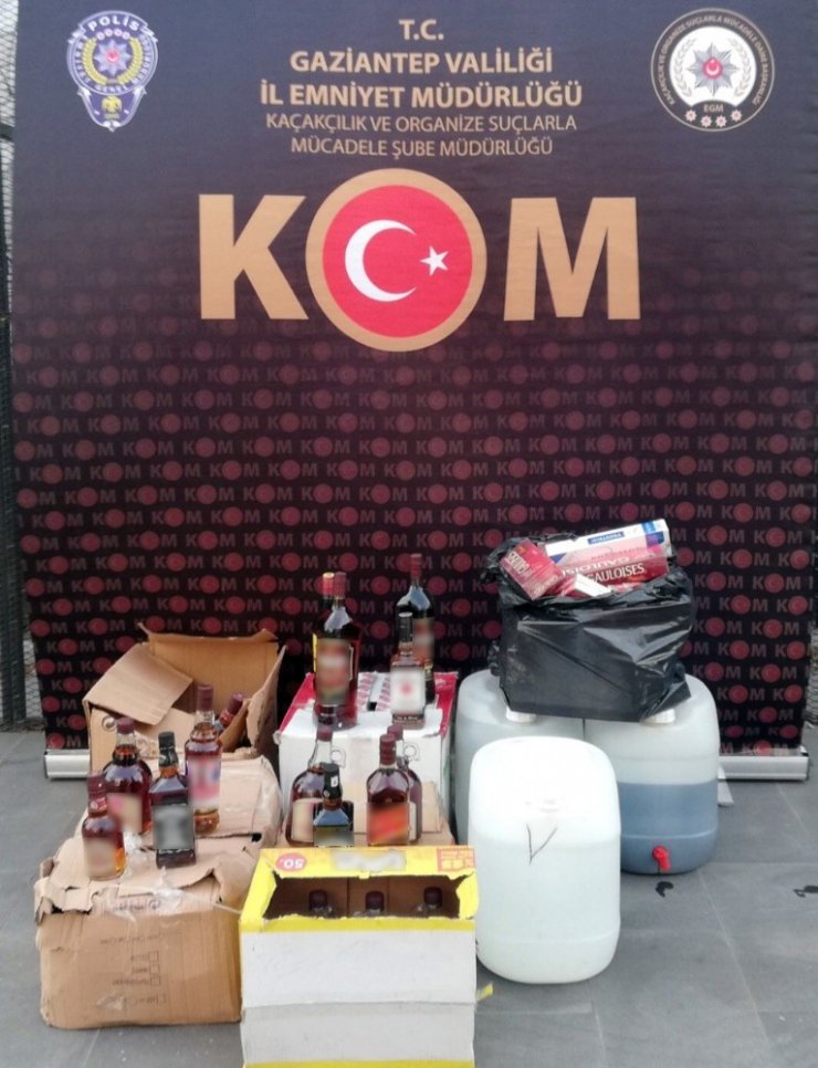 Gaziantep’te kaçak sigara ve sahte içki operasyonu