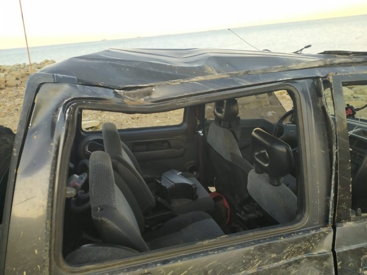 Sarıyer Kısırkaya plajında Off-Road cipi takla attı