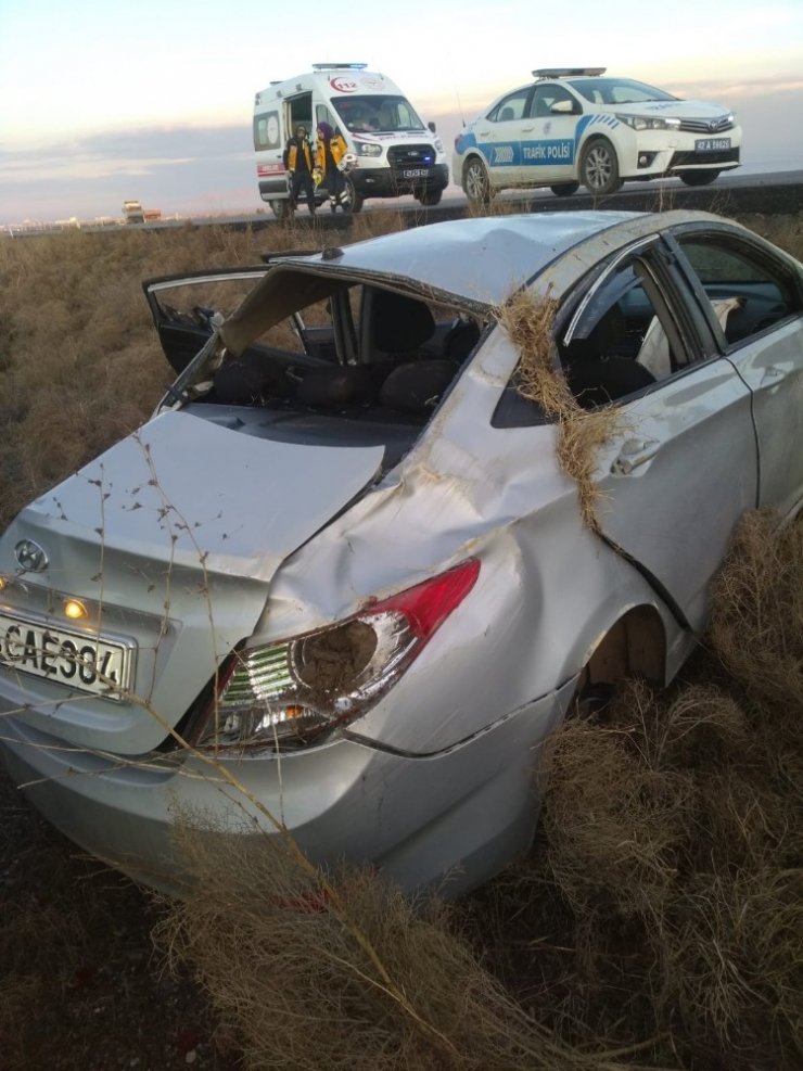 Konya’da otomobil takla attı: 8 yaralı