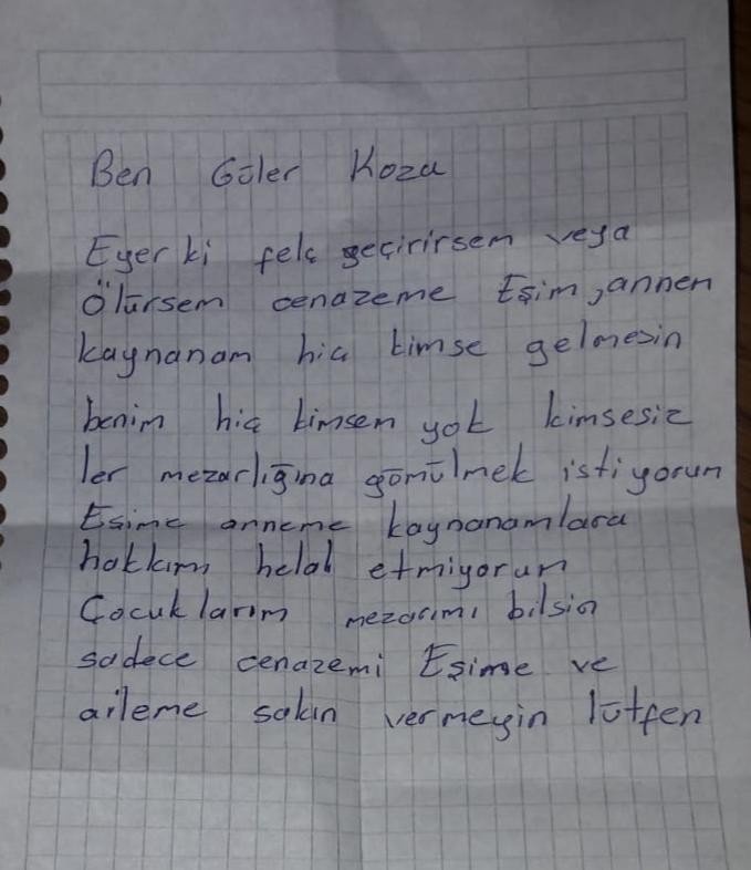 "Beni kimsesizler mezarlığına gömün" yazıp intihar etti