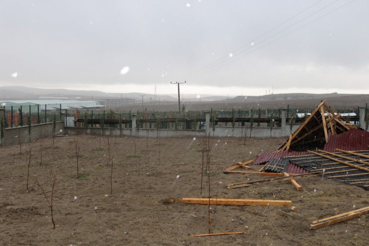 Ankara'da etkili olan rüzgar Patiliköy'de zarara yol açtı