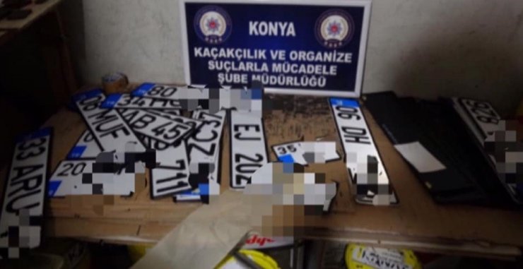 Konya’da sahte plaka basan kişilere operasyon:2 gözaltı