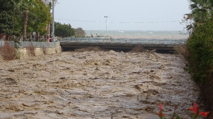 Mersin’de sel gelen derenin seviyesi kritik seviyeye ulaştı