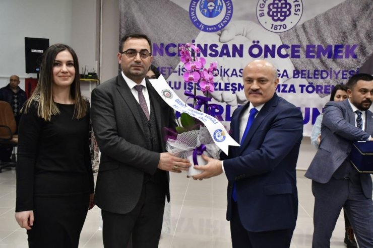 Biga Belediyesinde toplu iş sözleşmesi imzalandı