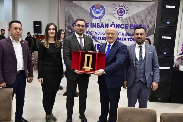 Biga Belediyesinde toplu iş sözleşmesi imzalandı