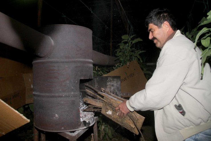 Fethiye’de sera üreticisinin sobalı don nöbeti