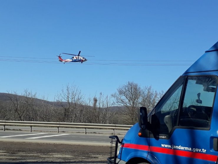 120 araç havadan denetlendi, 4 araç trafikten men edildi