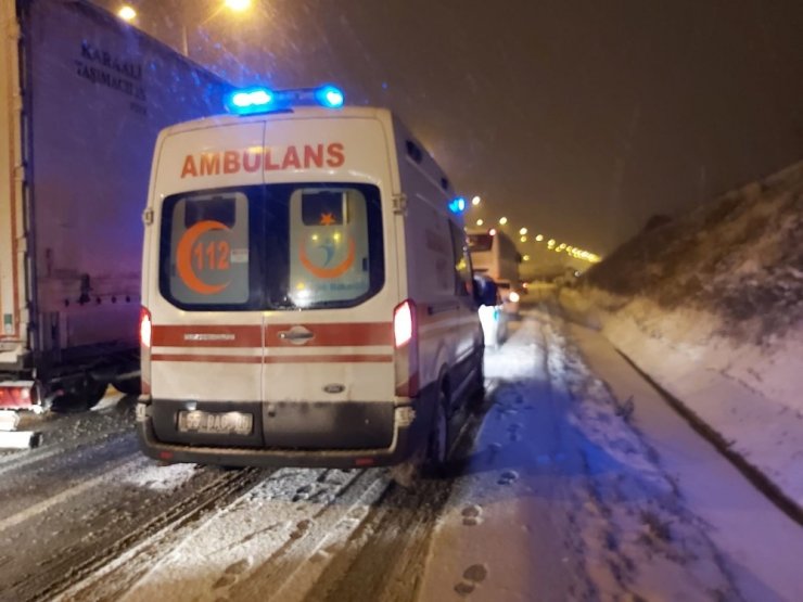 Oksijen yüklü tanker kaza yaptı