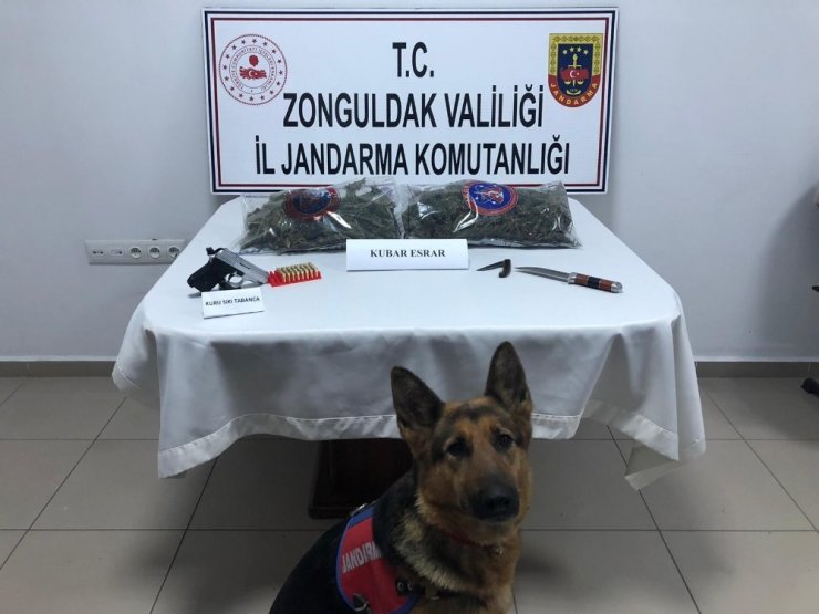 Zonguldak’ta 1 kilogram esrar ele geçirildi