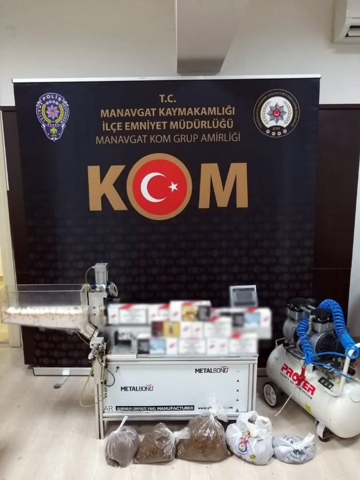 Sigara fabrikasına çevrilen eve polis baskını