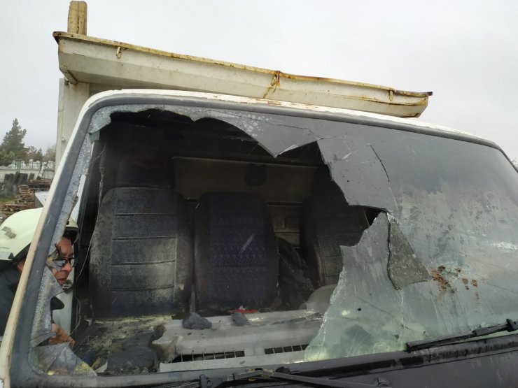 Karaman'da kamyonet yangını