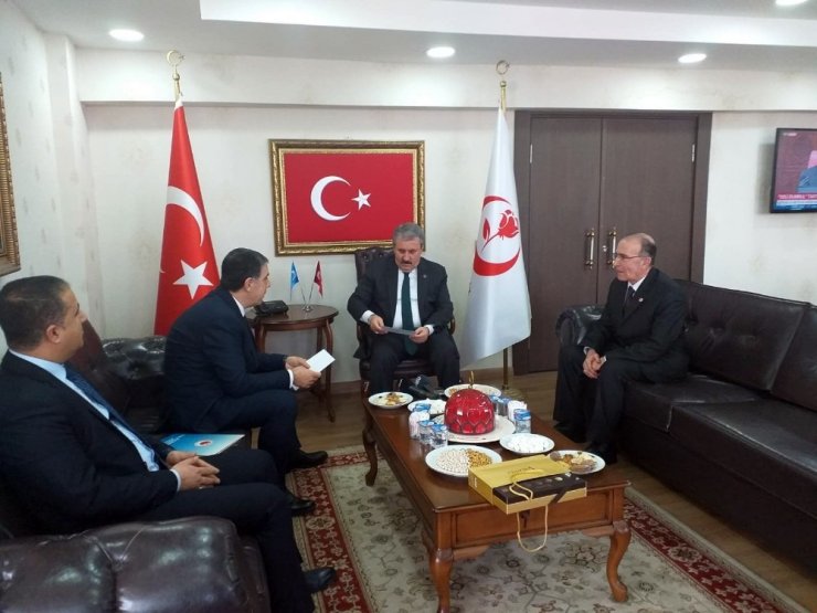 BBP Genel Başkanı Destici, Irak Türkleri Kültür ve Yardımlaşma Derneği Şube Başkanı Canbaz’ı kabul etti