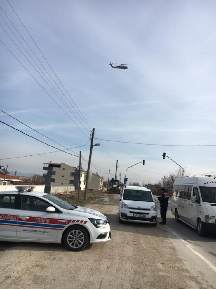 Helikopterle tespit edilen 23 araca 12 bin TL ceza