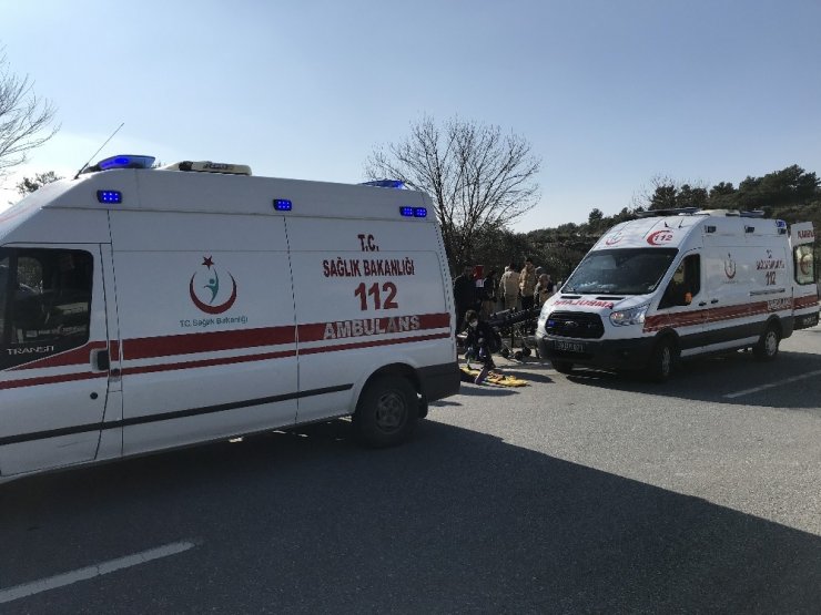Virajı alamayan motosiklet ağaca çarptı; 2 ağır yaralı