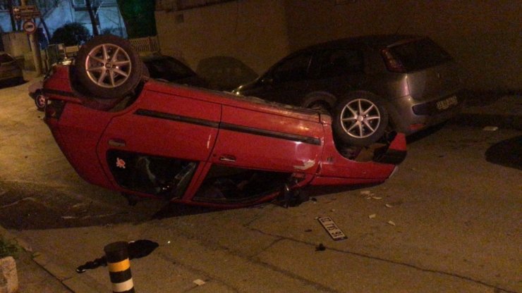 Kontrolden çıkan otomobil takla attı: 1 yaralı