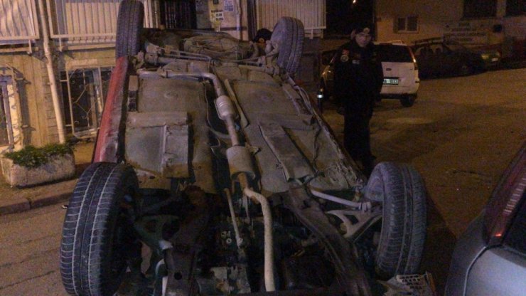 Kontrolden çıkan otomobil takla attı: 1 yaralı